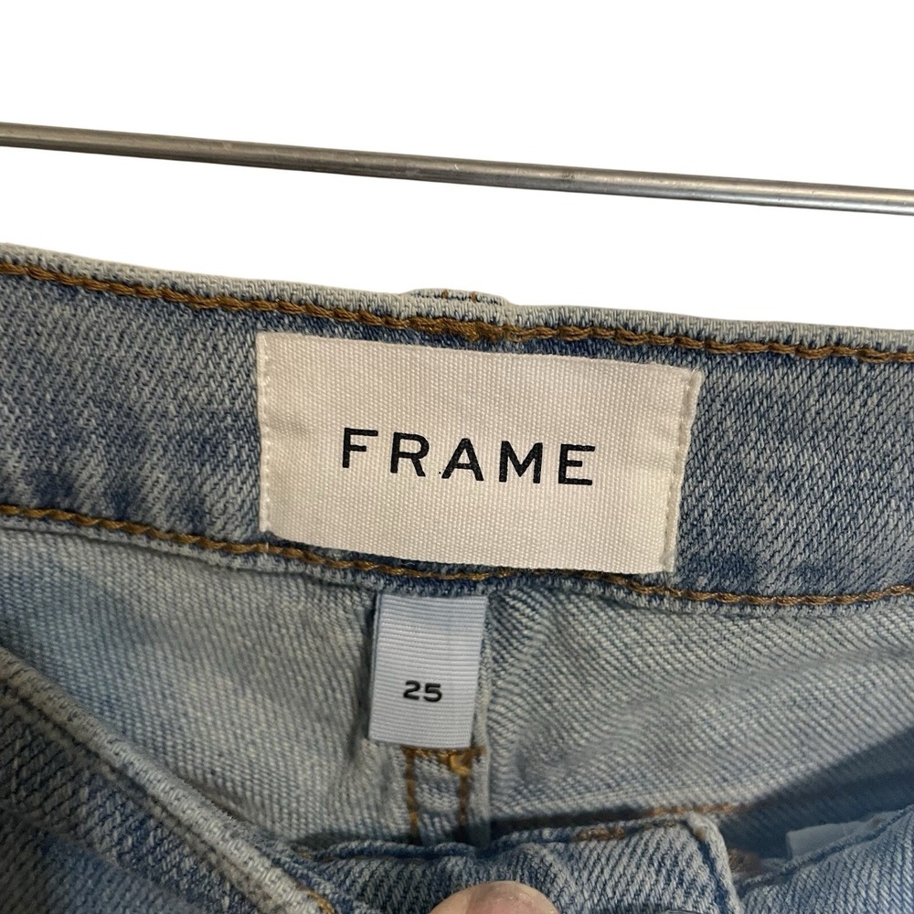 FRAME Denim Womens Blue Distressed Denim Jeans Size 25 Casual Everyday - Picture 3 of 9